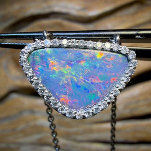 HDW Sterling Silver - Queensland Boulder Opal Doublet Pendant