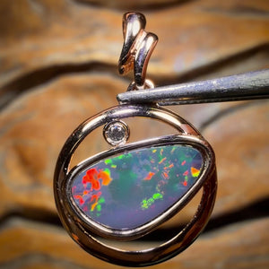 Sterling Silver - Queensland Boulder Opal Doublet Pendant