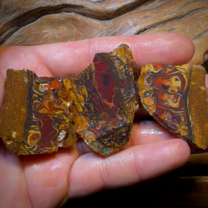 Art Card Bargain! 336cts - Art of Opal Style 3x Yowah Nut Tribal Opal Rough Parcel. Australian Boulder Opal