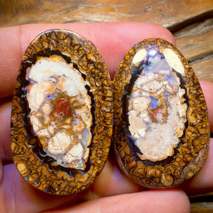 Half Price Card! 192cts - Yowah Nut Tribal / Crystal Centre Opal Pair. Double Sided