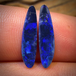 🔨 AUCTION 🔨 2.9cts - Australian Boulder Opal Doublet Pair. RECUTTER’S DELIGHT