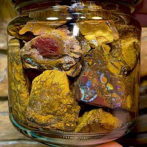 140.8g - Jar of Rough Australian Boulder Opal