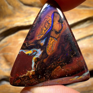Bargain Card! 48.3cts - Tribal Queensland Boulder Opal Picture Stone from Yowah