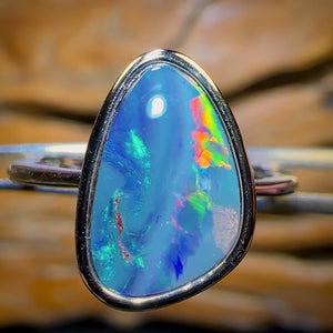 Sterling Silver - Queensland Boulder Opal Doublet Ring