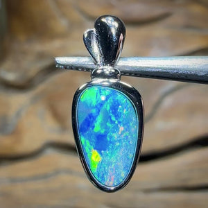 Sterling Silver - Australian Boulder Opal Doublet Pendant