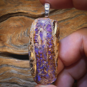 Solid Queensland Boulder Opal Pendant