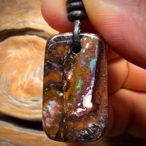 30 x 18mm - Drilled Tribal Queensland Boulder Opal Necklace
