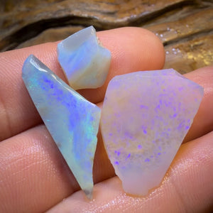 HDW 34.4cts - 3x Lightning Ridge Opal Rough Parcel
