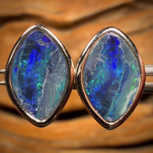 Aren’t you Glad you waited till the End Card! Sterling Silver - Australian Boulder Opal Doublet Stud Earrings