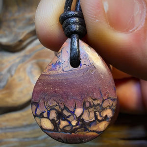 WildCard! 24 x 20mm - Drilled Tribal Queensland Boulder Opal Necklace