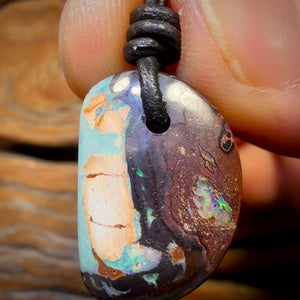 23 x 15mm - Drilled Queensland Boulder Opal Necklace