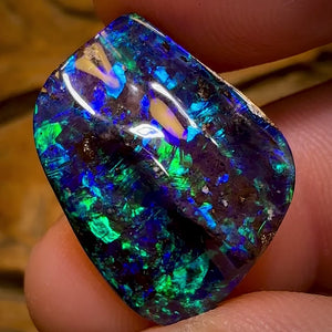 19.3cts - “Celebrity Stone” TOP GEM TOP UNDULATED CUT Yowah Seam Opal. Featured on “Outback Opal Hunters”!