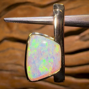 14k Gold - Solid South Australian Crystal Opal Pendant