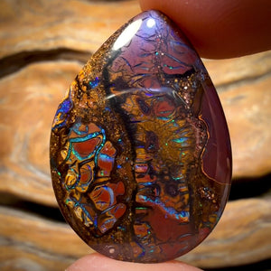 29.6cts - “Conglomerate Faces” Tribal Queensland Boulder Opal from Yowah Picture Stone