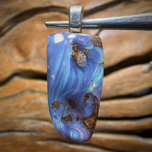 Solid Unisex Queensland Boulder Opal Pendant