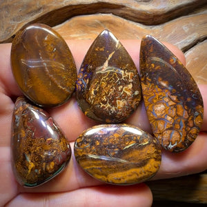 🔒197.8cts - 5x Australian Tribal Boulder Opal’s. Wholesale Dealers Parcel
