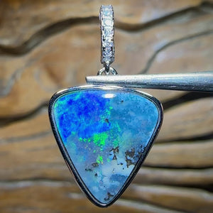 Sterling Silver - SOLID Australian Boulder Opal Pendant