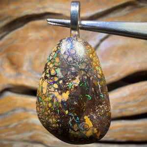 Solid Tan Tribal Queensland Boulder Opal Pendant