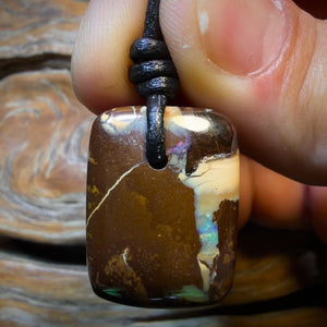 25 x 19mm - Drilled Queensland Boulder Opal Necklace