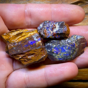 TGIF 160.2cts - 3x Yowah Nut Opal Rough Parcel. Australian Boulder Opal