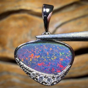Sterling Silver - Queensland Boulder Opal Doublet Pendant