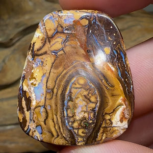 91cts - Double Sided Australian Boulder Opal Tribal Cave Pattern