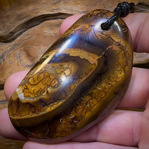 2 x HUGE Drilled Boulder Opal Pendant Split Pair w/ Eco Friendly Vegan Cords