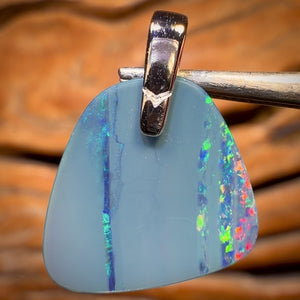 Sterling Silver - Australian Boulder Opal Doublet Pendant