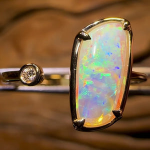 14k Gold - Solid South Australian Crystal Opal Ring
