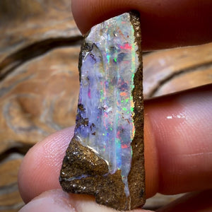 Bargain Card! 33.5cts - Queensland Boulder Seam Opal Rough Piece. Natural Split