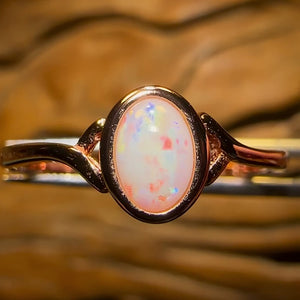 Sterling Silver / Rose Gold - South Australian Crystal Opal Ring
