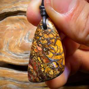 36 x 19mm - Drilled Tribal Queensland Boulder Opal Necklace