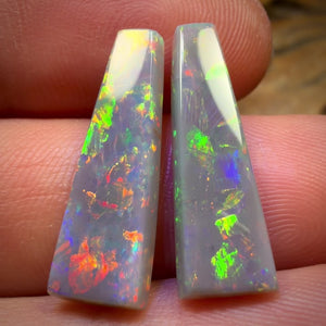 7.7cts - Top South Australian Dark Opal Pair from Mintabie