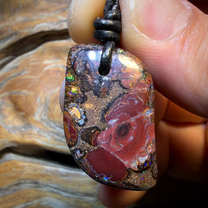 33 x 19mm - Drilled Tribal Queensland Boulder Opal Necklace