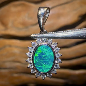 Sterling Silver - Princess Design Queensland Boulder Opal Doublet Pendant