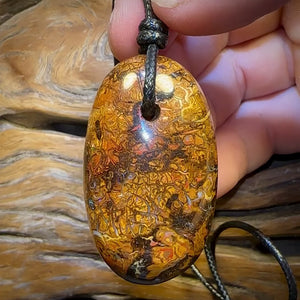 🔨 AUCTION 🔨 No Reserve 40 x 24mm - Drilled Boulder Opal Pendant w/ Eco Friendly Vegan Cord