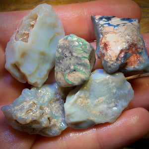 167.1cts - 5x Lightning Ridge Opal Rough Parcel