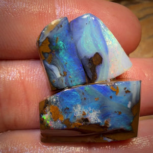 🔒47cts - 3x Australian Boulder Seam Opal Rubs Parcel