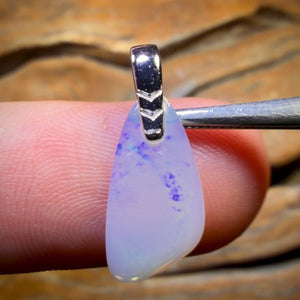 Sterling Silver - South Australian Solid Crystal Opal Pendant