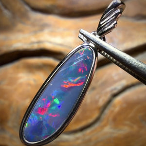 🔨 AUCTION 🔨 Sterling Silver - Queensland Boulder Opal Doublet Pendant