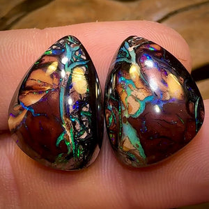38.7cts - Tribal Queensland Boulder Opal Matching Pair