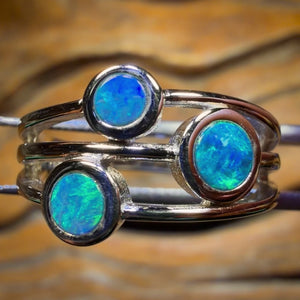 🔨 AUCTION 🔨 Sterling Silver - Queensland Boulder Opal Doublet Ring