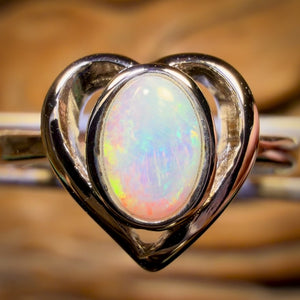Sterling Silver - South Australian Crystal Opal Ring