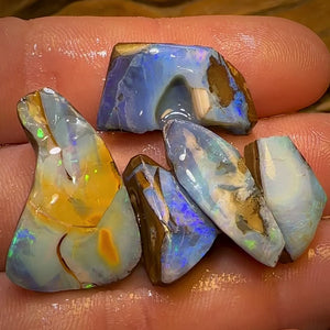 62.2cts - 5x Australian Boulder Seam Opal Rubs Parcel