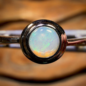 Bague en argent sterling avec opale de cristal d'Australie du Sud