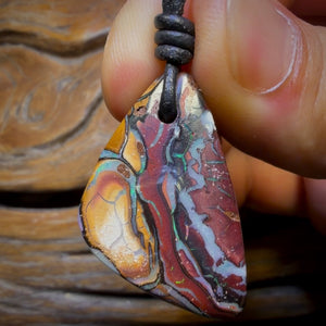 31 x 20mm - Drilled Tribal Queensland Boulder Opal Necklace