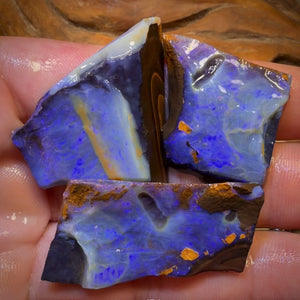 🔒 I’ve Got the Blues Collection 175.3cts - 3x Australian Boulder Seam Opal Rough Parcel