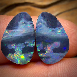 6.2cts - “Tempest” Australian Boulder Opal Doublet Pair