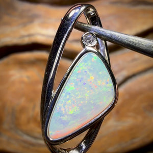 Sterling Silver - Solid South Australian Crystal Opal Pendant