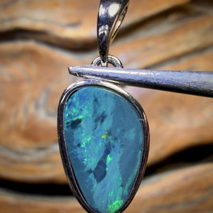 Sterling Silver - Queensland Boulder Opal Doublet Pendant